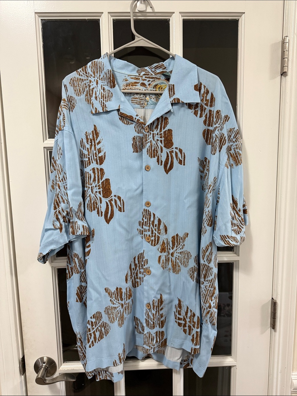 Tommy Bahama Light Blue Hawaiian Floral Button-Down Shirt